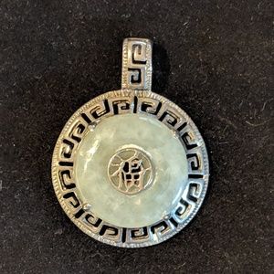 Sterling Silver and Jade Pendant
